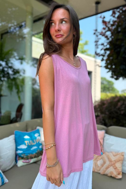 Essential Jersey Layering Vest Indian Pink